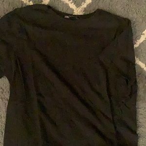 black zara crop top